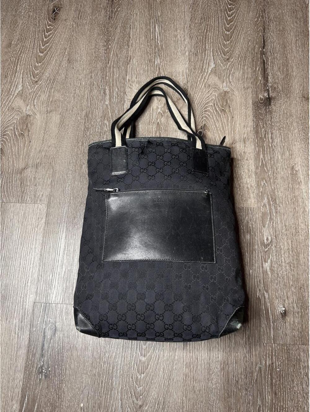 Authentic Gucci Black Canvas Tote Large